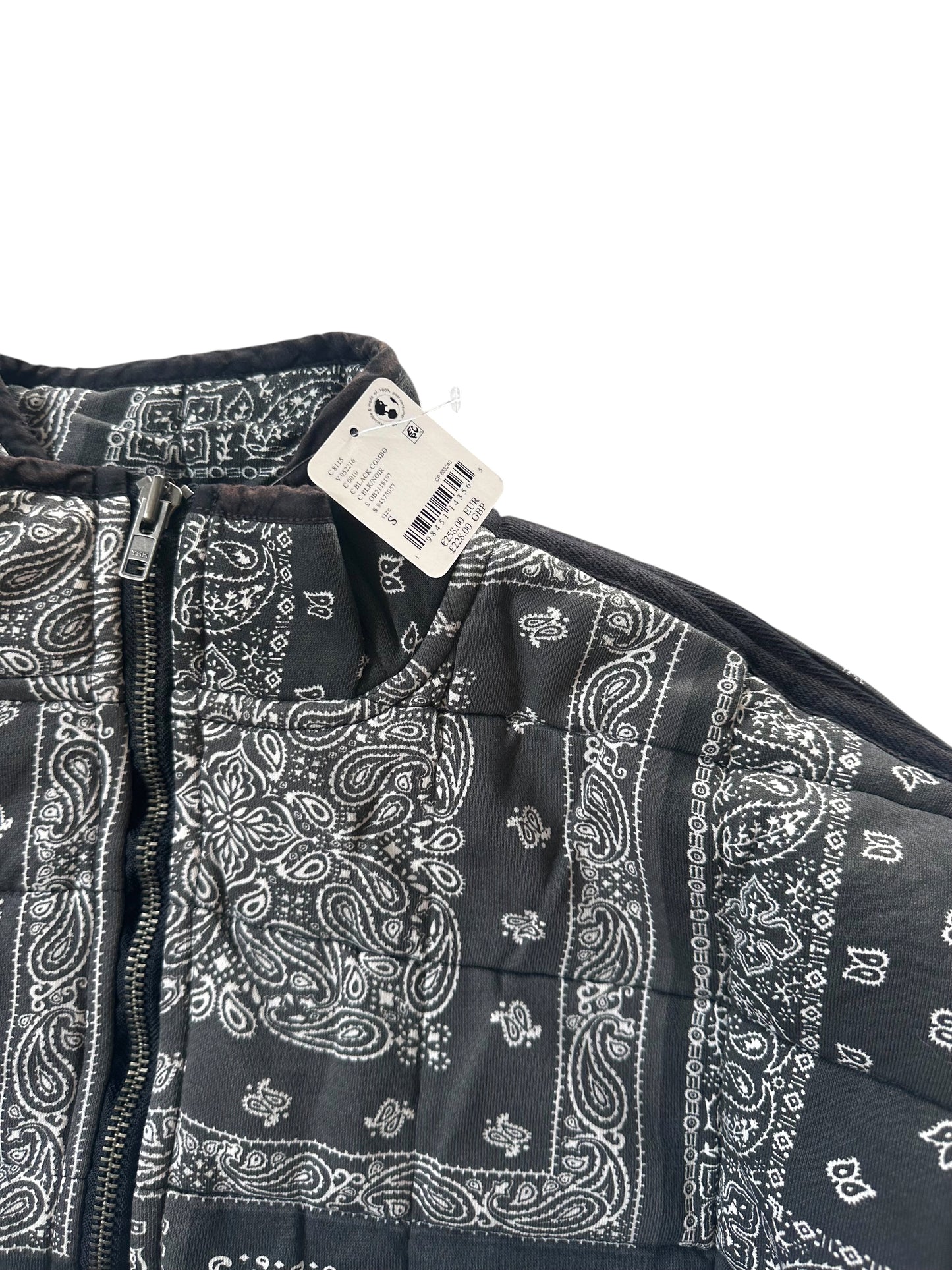 Free People Dolman Paisley Printed Jacket - Black White - Size S - RRP 228