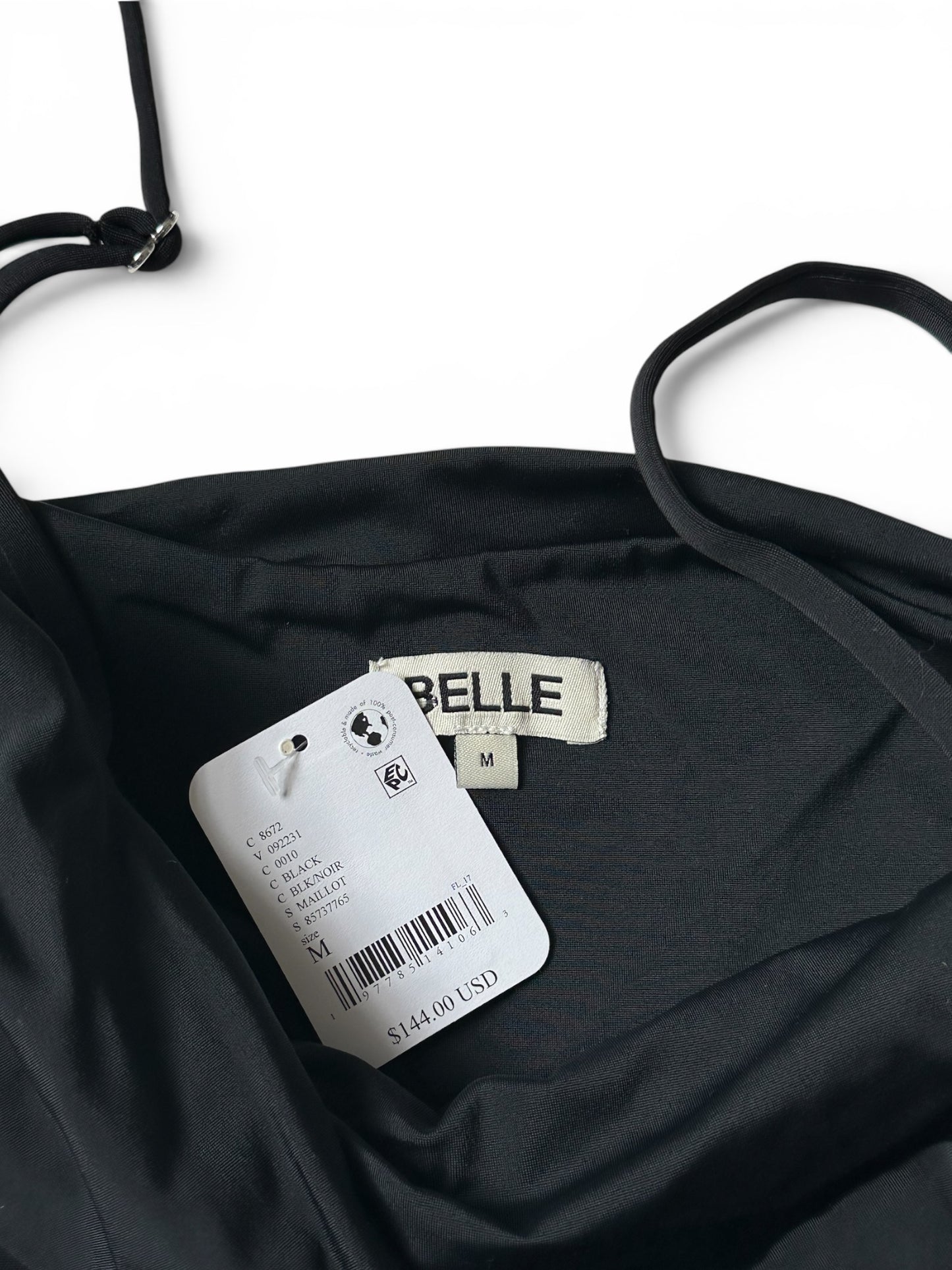 Free People The Belle Anna Black The Ruched Maillot One-Piece Swimsuit - Size M