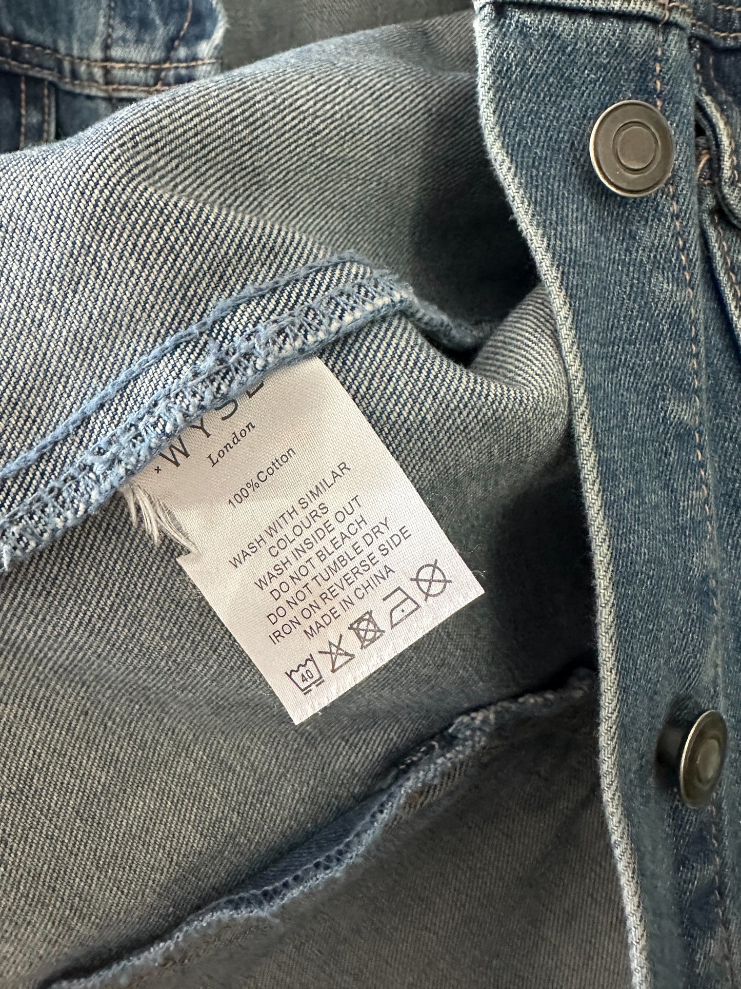 Wyse Oversized 100% Cotton Blue Denim Jacket - UK 6