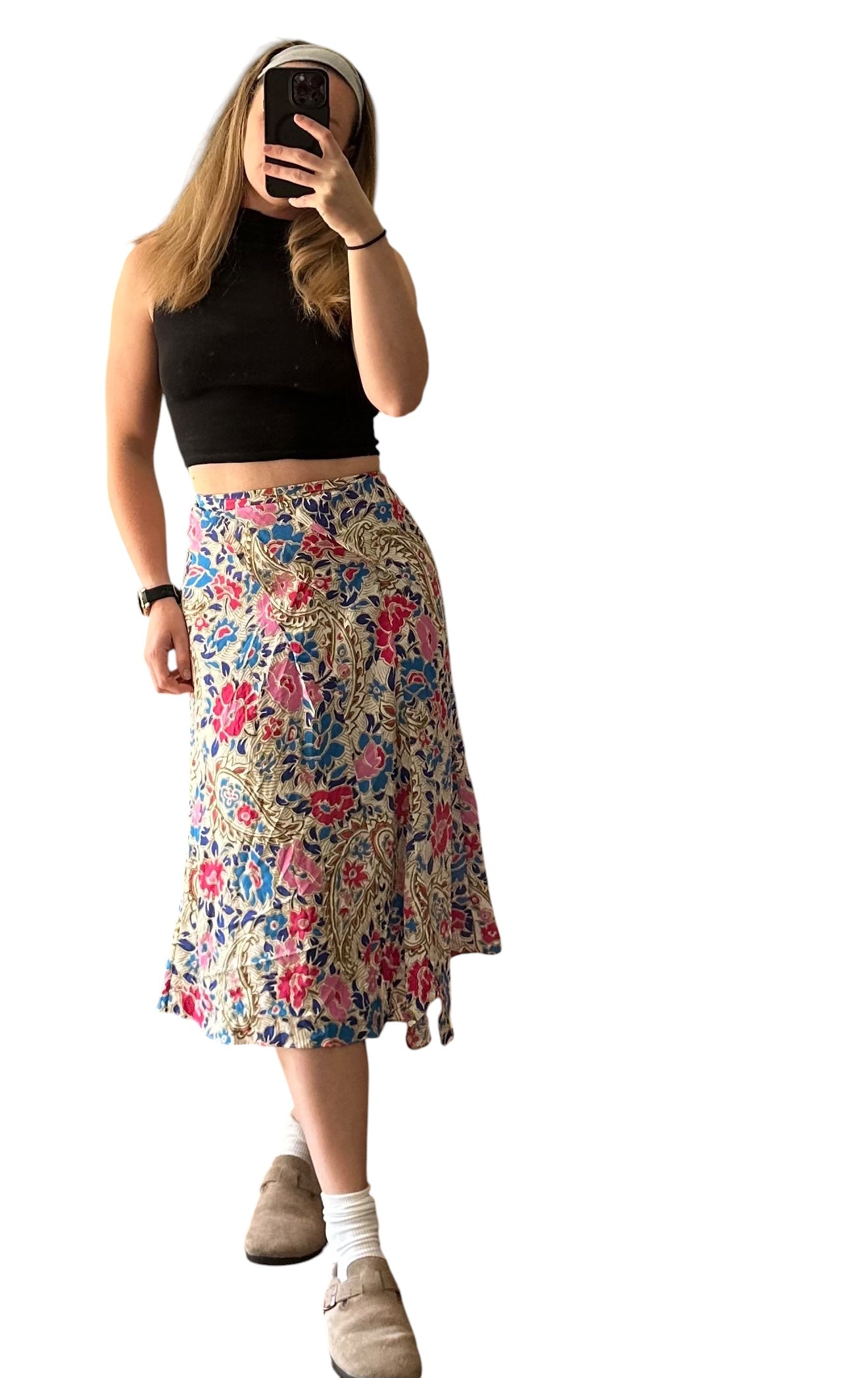 Isabel Marant Cacia 100% Silk Midi Floral Skirt Size 34 Size UK 6