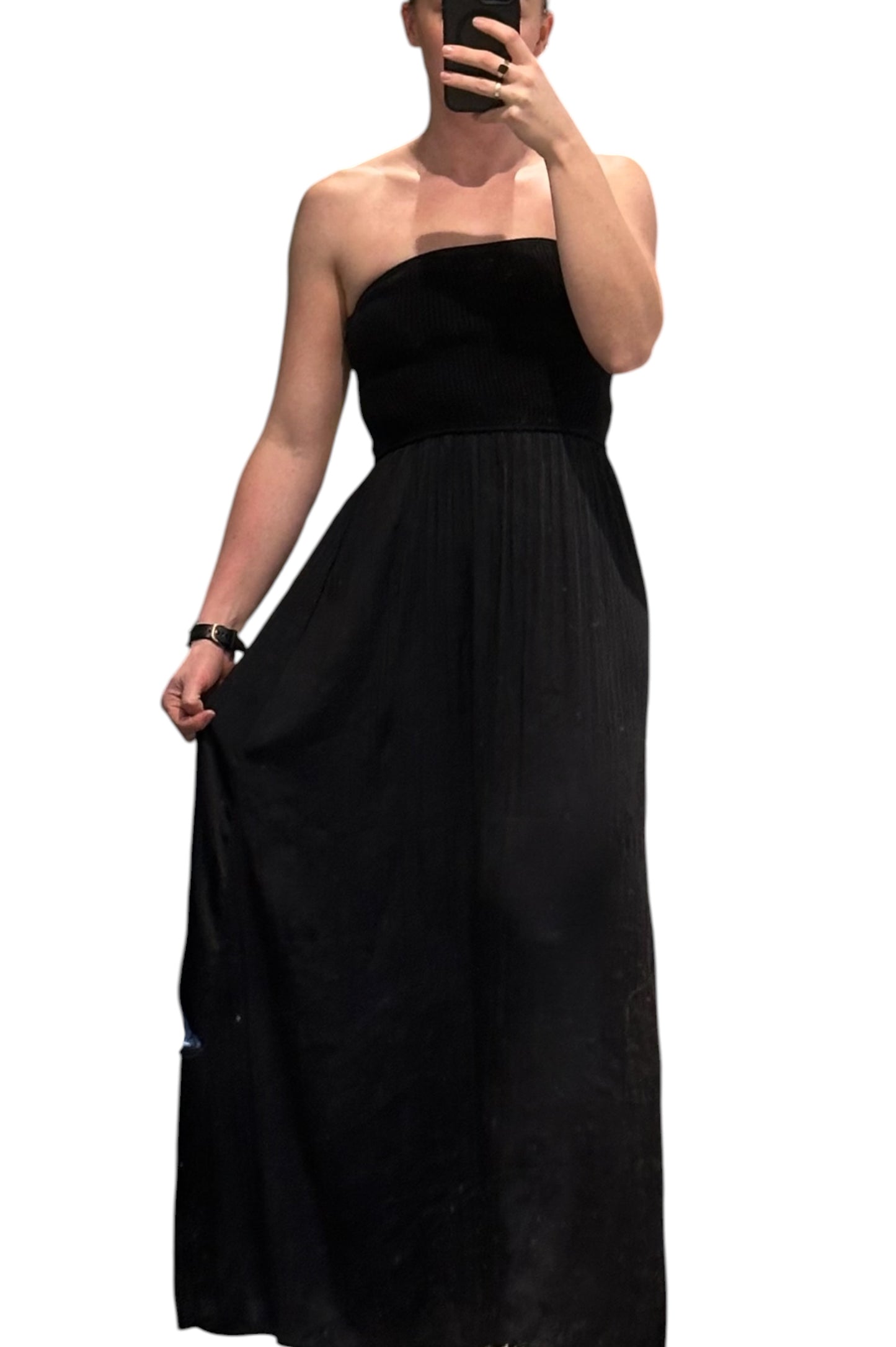 Strapless Jumper Dress - Anthropologie Twofer Dress With Ribbed Bodice & Flowy Skirt Size S