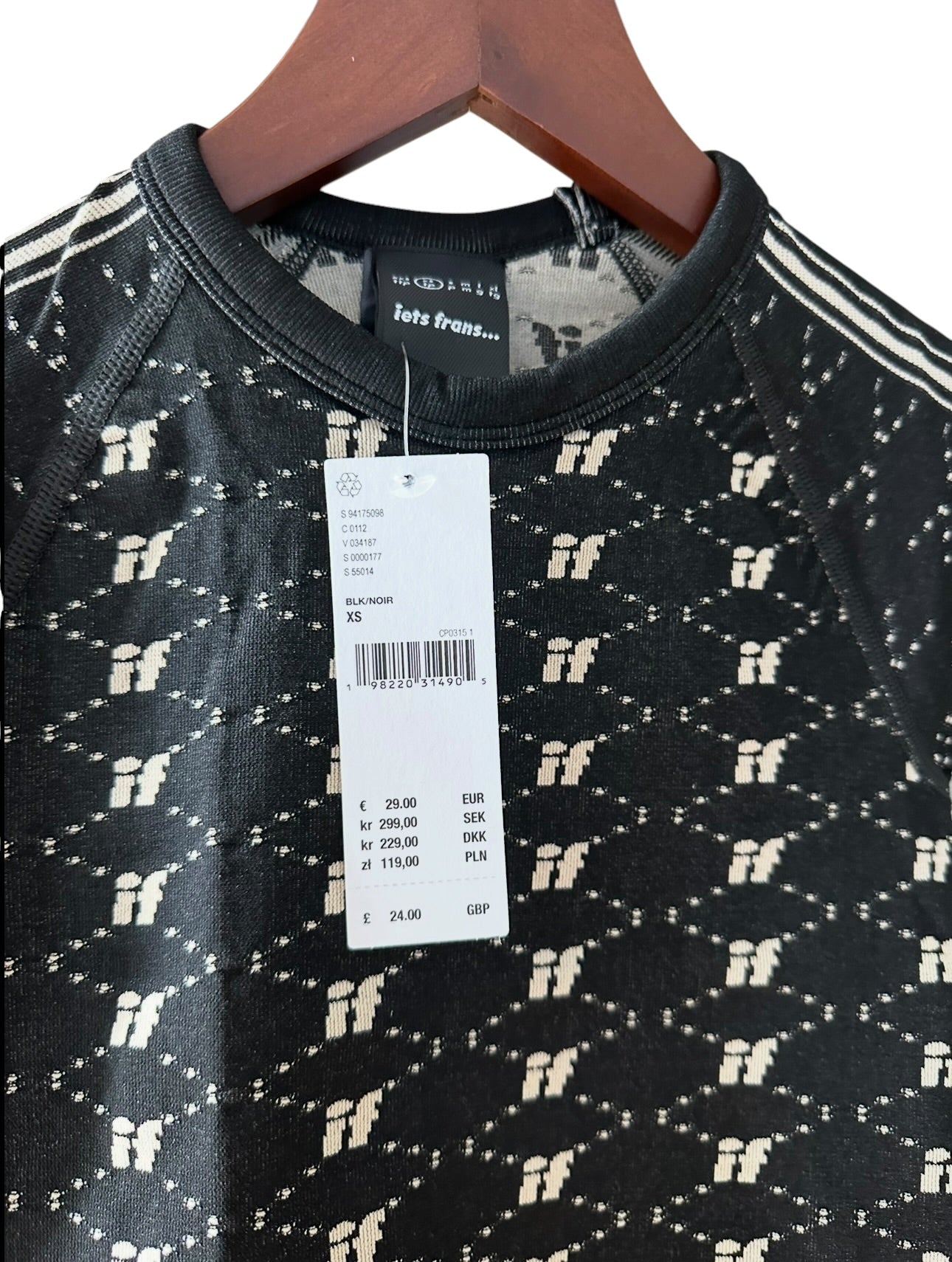 Urban Outfitters Black Nude Monogram iets frans.. Baby Tee - Size XS