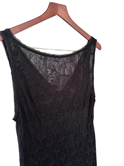 Urban Outfitters Like A Dream Reversible Sheer Lace Scoop Slip Maxi Dress Black - Size L