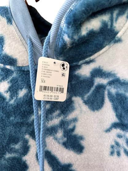 Free People With Love Sweatshirt Blue White Floral - Size XS RRP 118