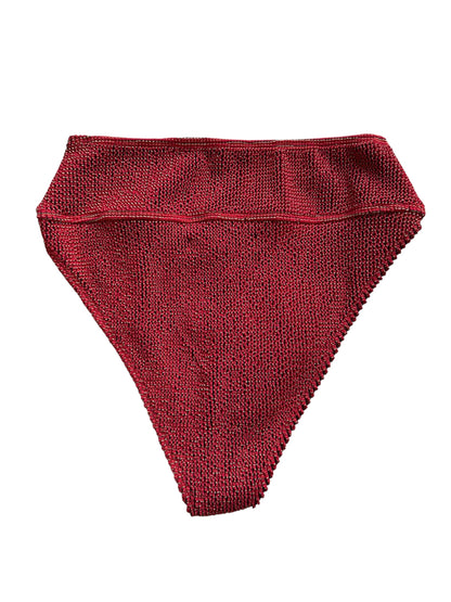 Free People Beach Riot Ritzy Highway High-Waisted Bikini Bottom Poppy Red Size S