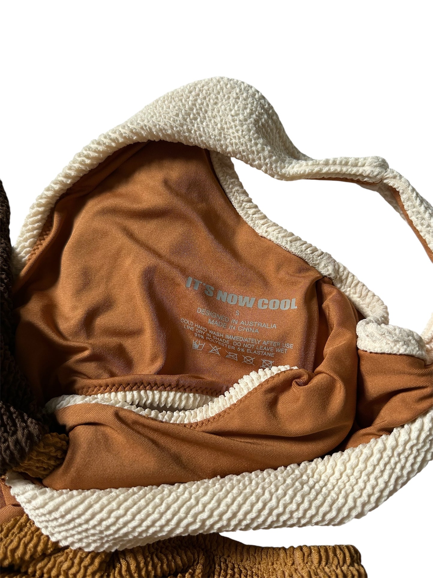 Free people It's Now Cool The Vee Crimp One Piece Swimsuit - Size S Brown
