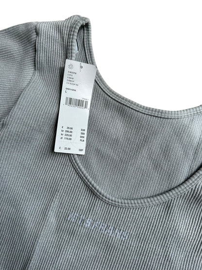 Urban Outfitters iets frans.. Scoop Neck Seamless Grey Top - Size L