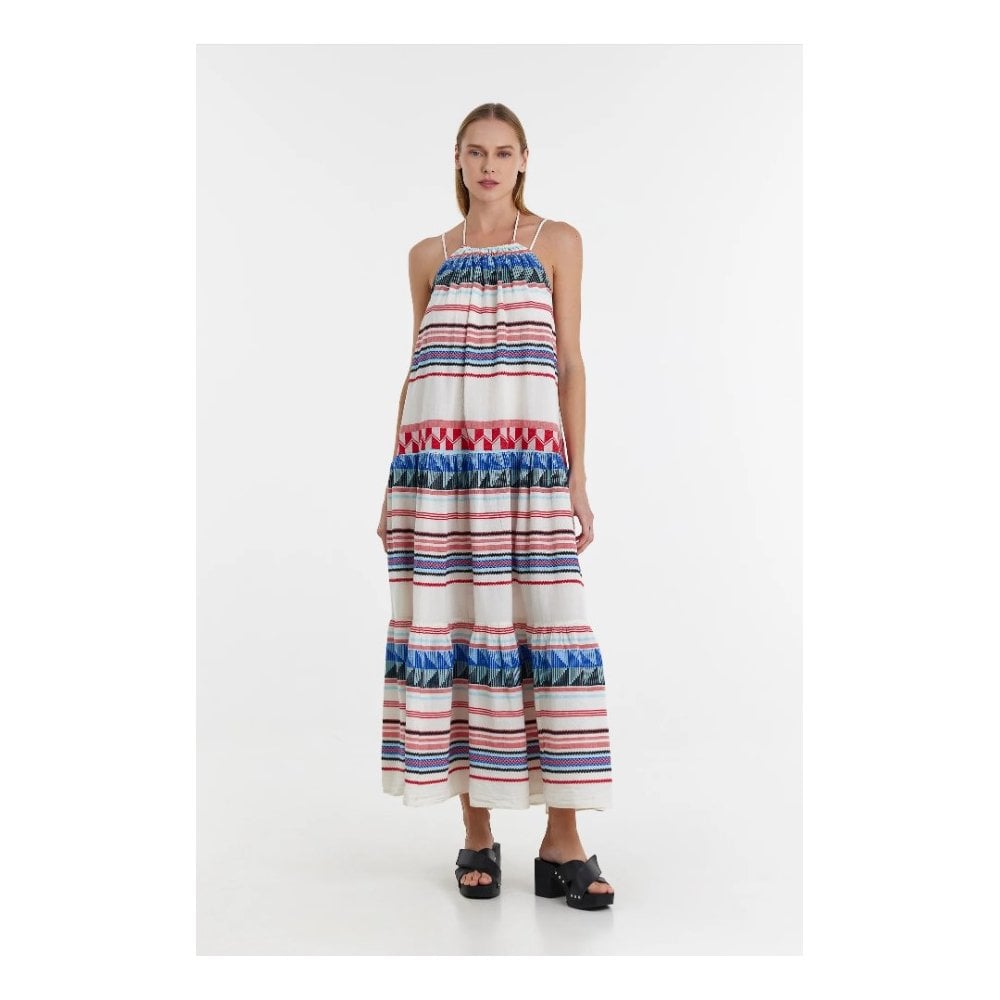 Devotion Twins Oriana dress White Red Blue - Size M