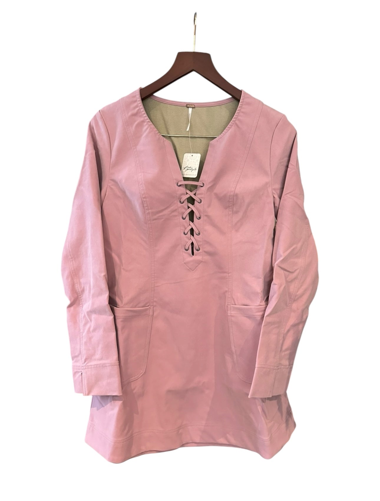 Free People Bradley Suede Mini Dress - Soft Pink - Size S RRP 158