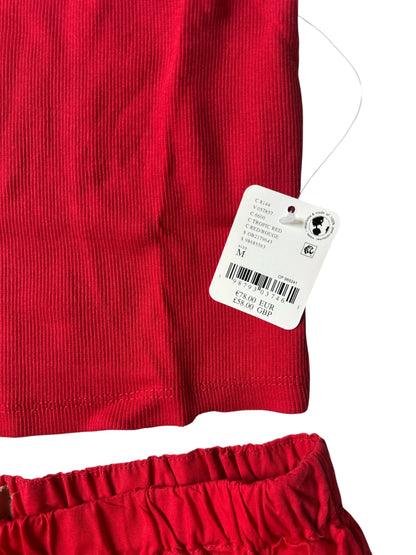 Free People Red Summer Co-Ord Set Mini Skirt Tank - Size M