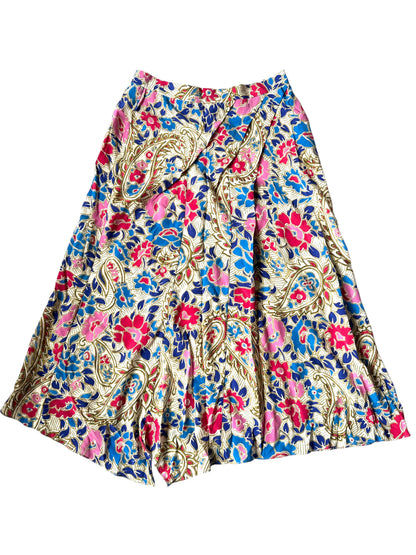 Isabel Marant Cacia 100% Silk Midi Floral Skirt Size 34 Size UK 6