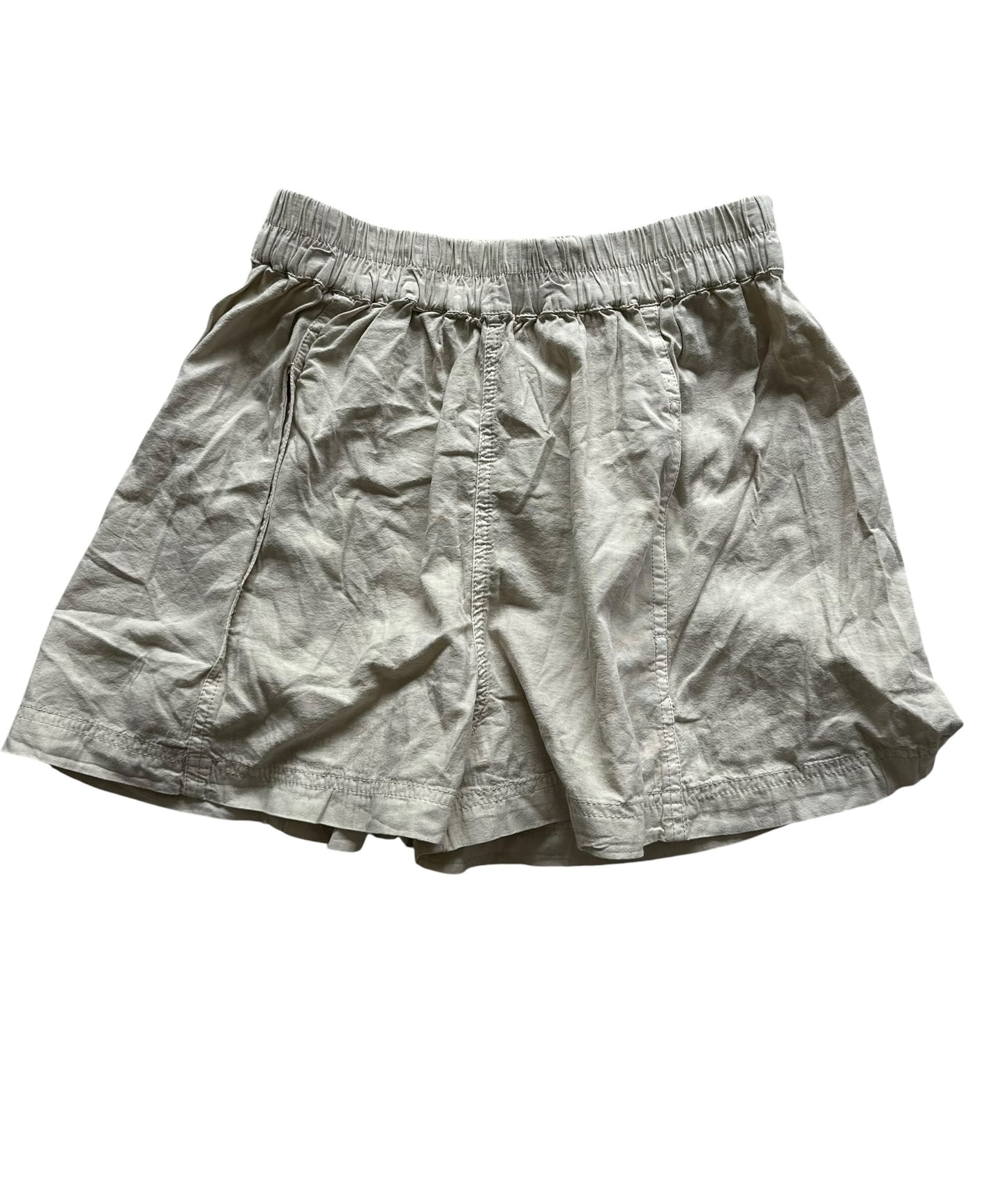 Free People Get Free Beige Poplin Pull-On High Waisted Shorts - Size XS