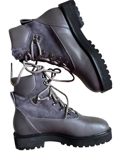 The White Company Dark Grey Leather Flatform Hiker Boots - EU 36 - UK 3 RRP 169