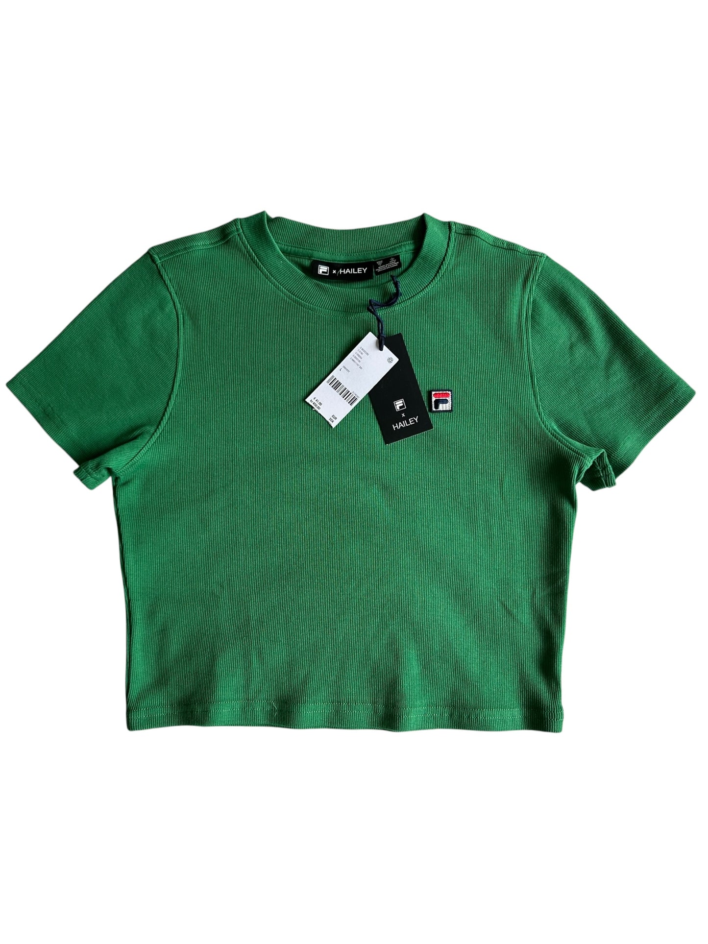 Green Urban Outfitters Fila x Hailey Bieber Crop Top - Size L