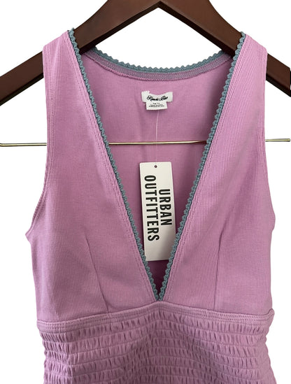 Urban Outfitters KB Verity Shirred Vest Top - Lilac Pink Blue Trim Size XS - RRP 29