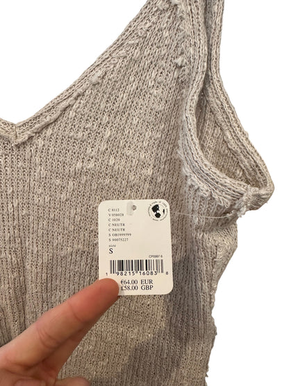 Free People Don’t Go Tank Top - Size Small - Beige RRP 58