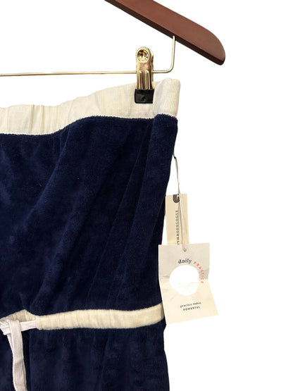 Anthropologie Navy Blue Daily Practice Strapless Terry Mini Dress Size XS