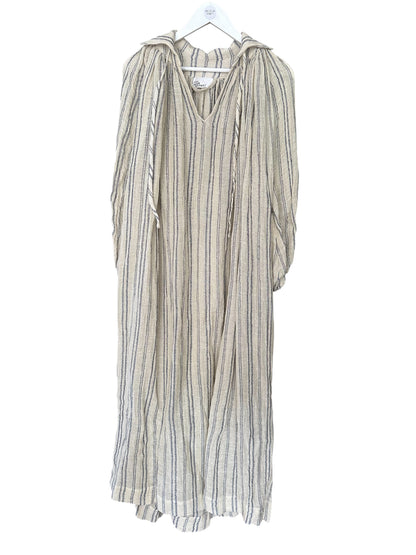 Lisa Marie Fernandez the poet dress in natural & navy striped chios gauze Size 1