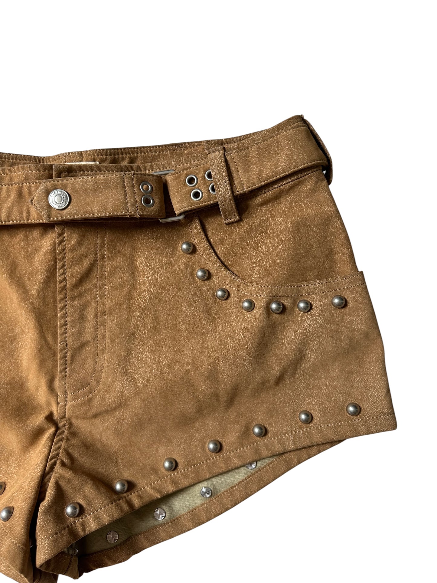 Free People We The Free The Cool Kid Suede Micro Shorts - Size 8 UK 12