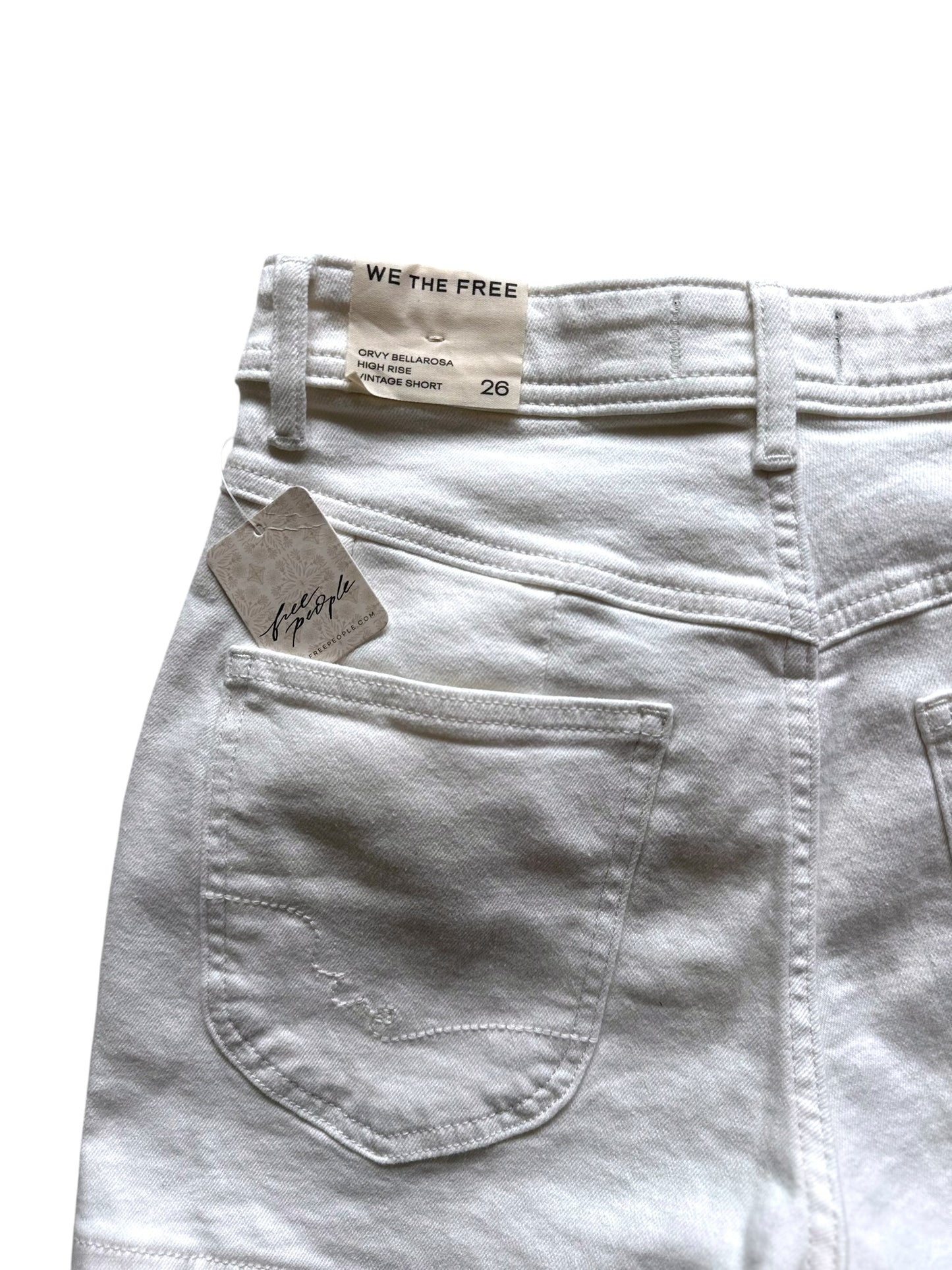 Free People White Denim We The Free Shorts - W26 UK 8