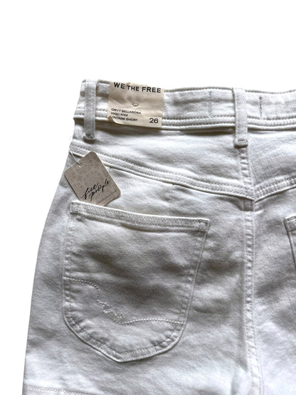 Free People White Denim We The Free Shorts - W26 UK 8