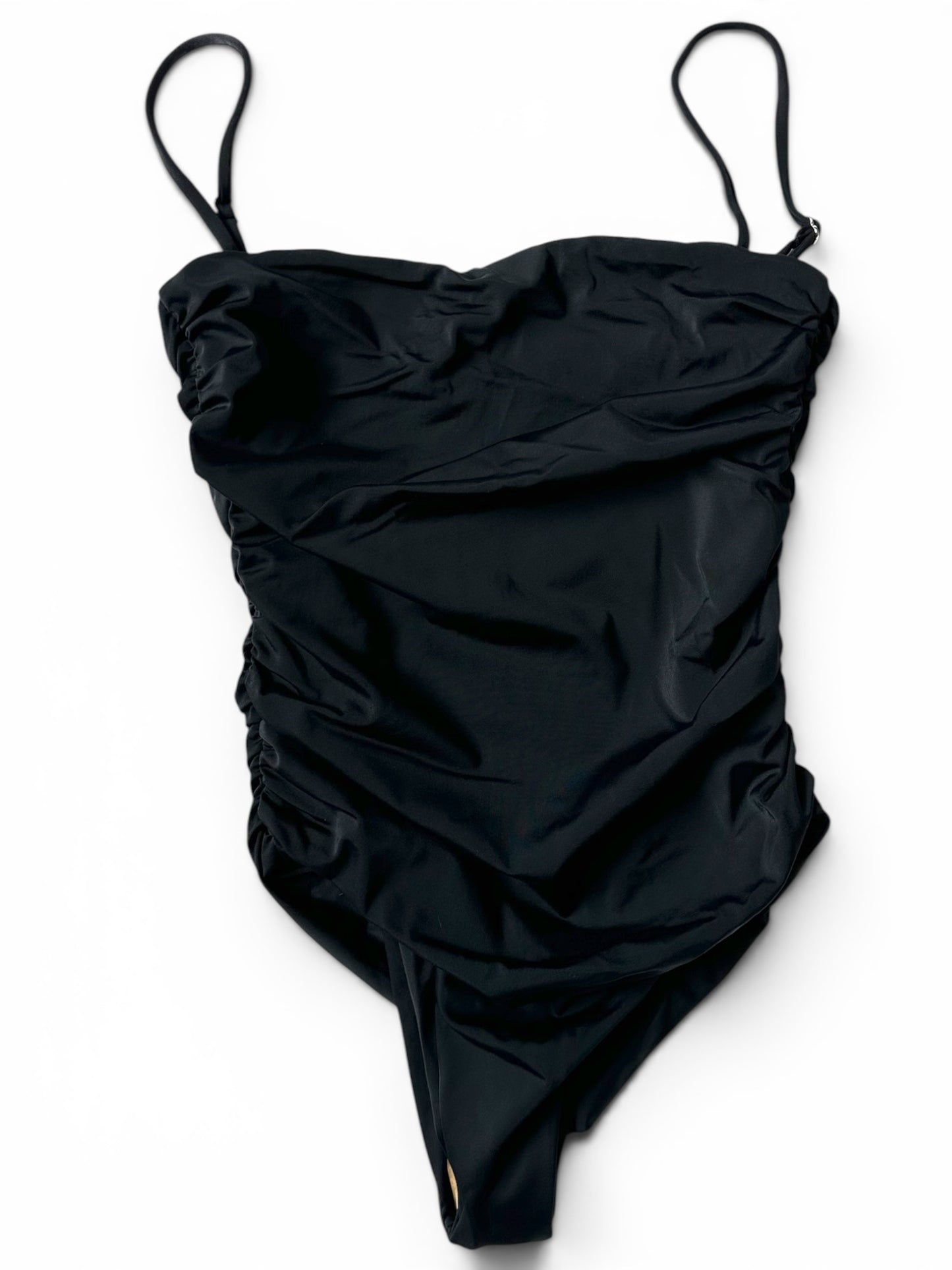 Free People The Belle Anna Black The Ruched Maillot One-Piece Swimsuit - Size M