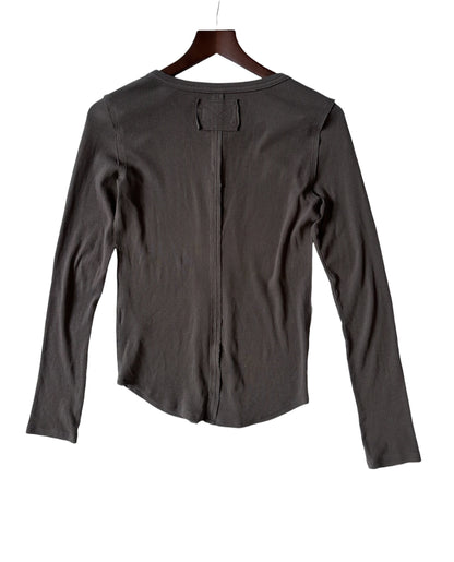 Free People We The Free Jamie Henley Brown Long Sleeved Button Up TShirt - Size S