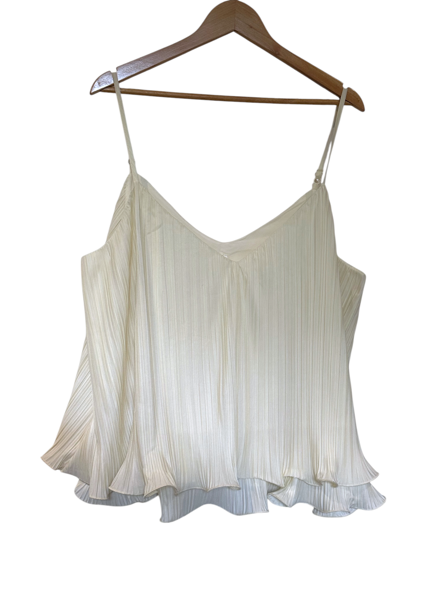 By Anthropologie Plissé Swing Cream Tank - Size L