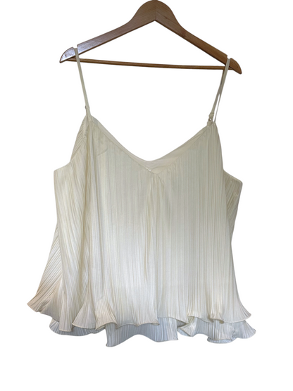 By Anthropologie Plissé Swing Cream Tank - Size L