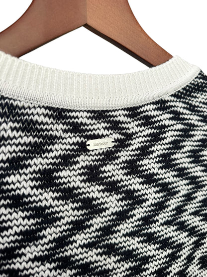 Barbour Olivia Button Through Knitted Vest - Cloud / Navy UK 18 RRP 104.99