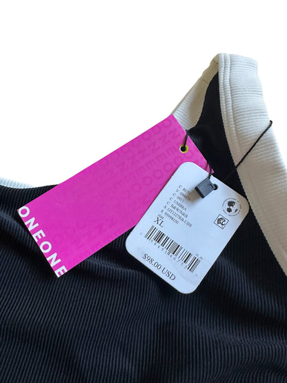 Free People X One One Black White Contract Bikini Top - Size XL UK 14