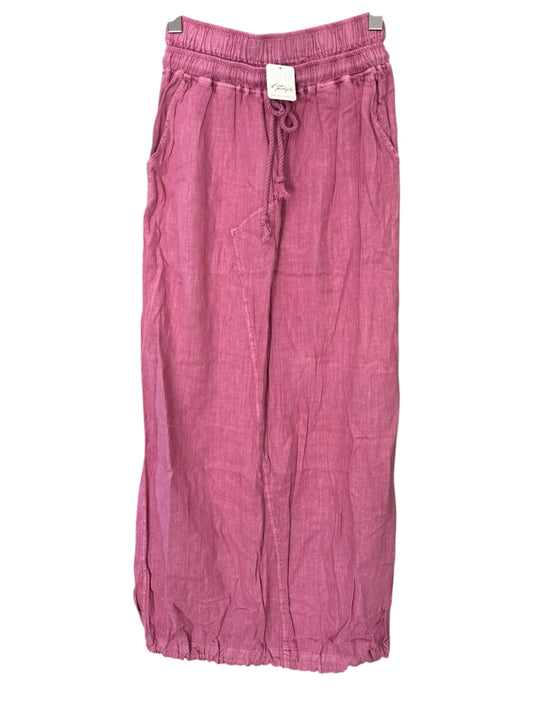 Free People Linen Daphne Maxi Skirt with Double Waistband Pink Rose XS