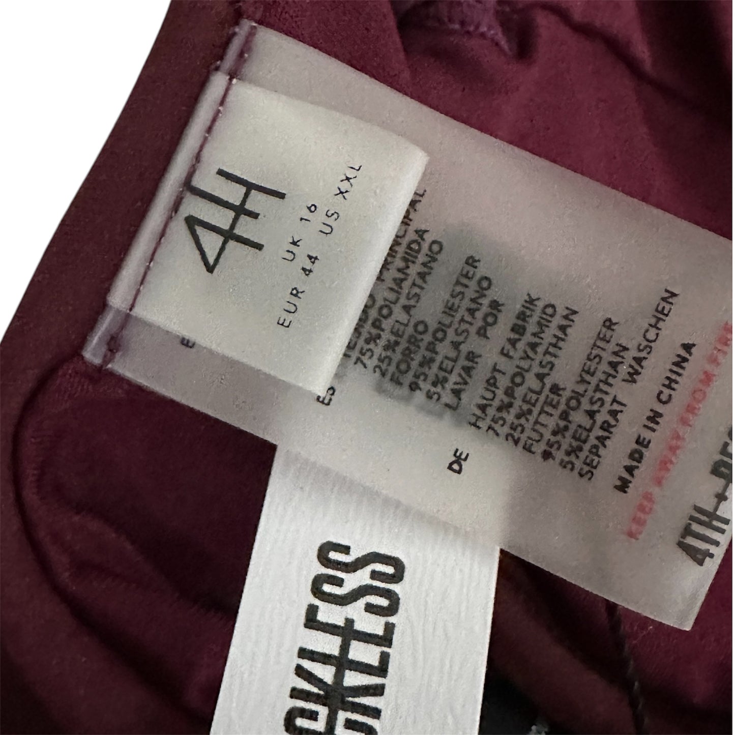 4th & Reckless Burgundy Underwire Bikini Set UK 16