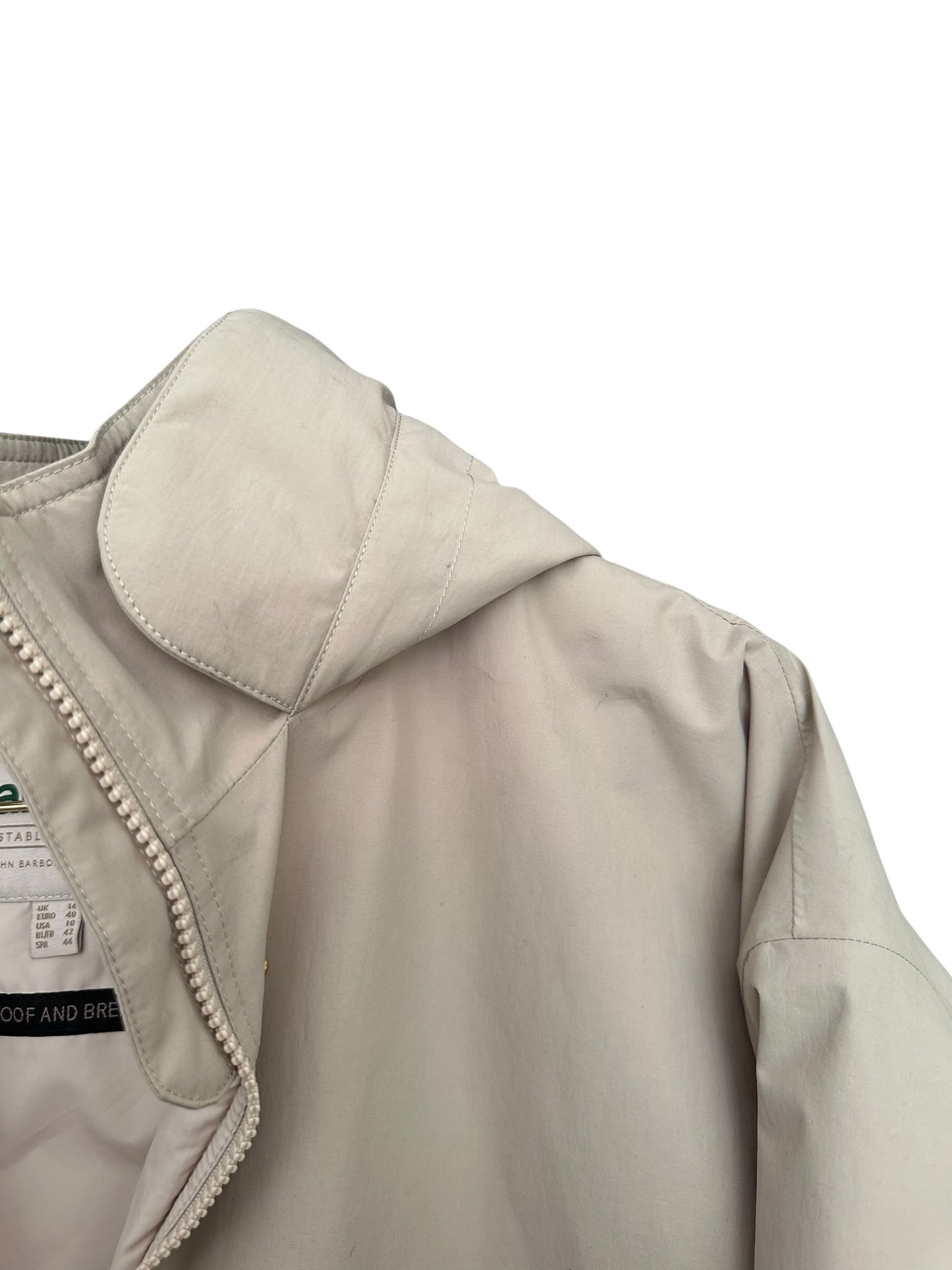 Barbour Marnie Waterproof Jacket - Light Sand/Blanc/Light Sand - Size 14