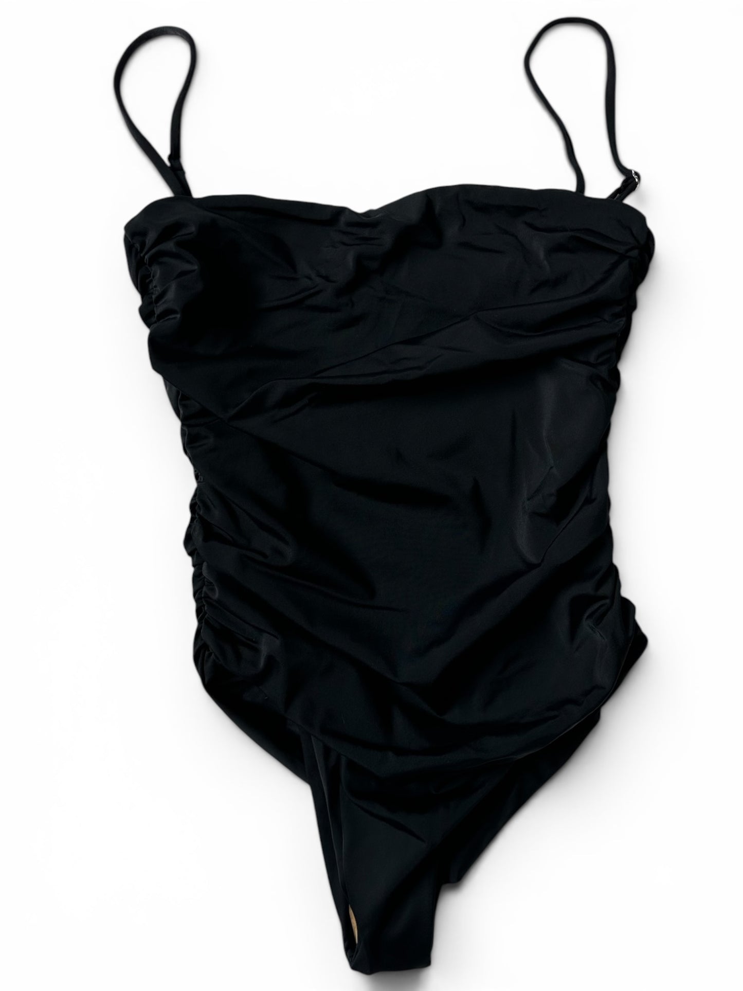 Free People The Belle Anna Black The Ruched Maillot One-Piece Swimsuit - Size M