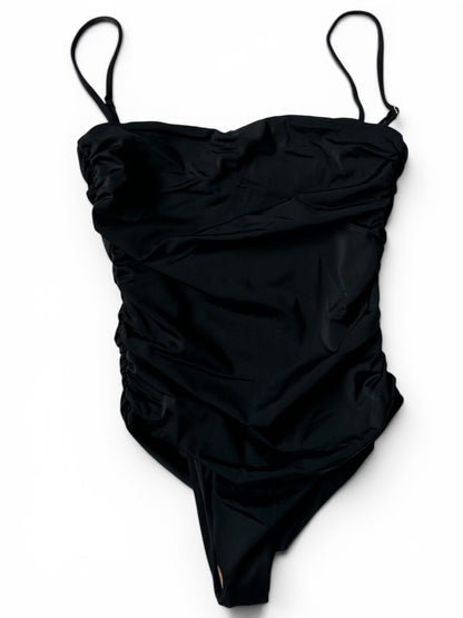 Free People The Belle Anna Black The Ruched Maillot One-Piece Swimsuit - Size M