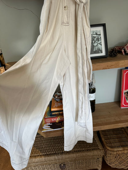 Whistles Alana Denim Jumpsuit, Ivory - EU 34 UK 6 RRP 149