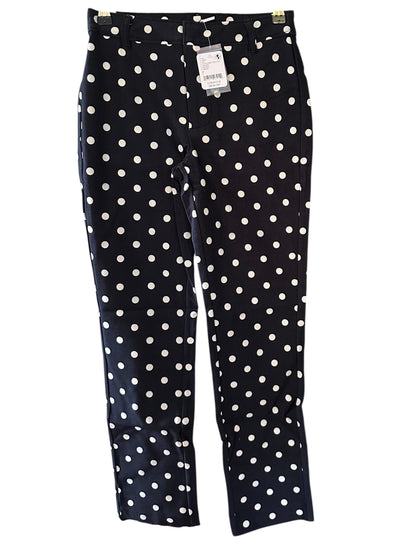 Free People Molly Dolka Dot Printed Slim Mid Waist Trousers - US 2 UK 6 - Black White - RRP 88