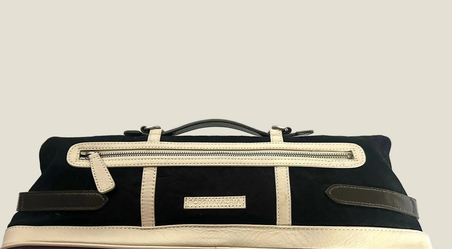 Bcbgmaxazara 2 Way Clutch Handbag - Black / Beige / Silver