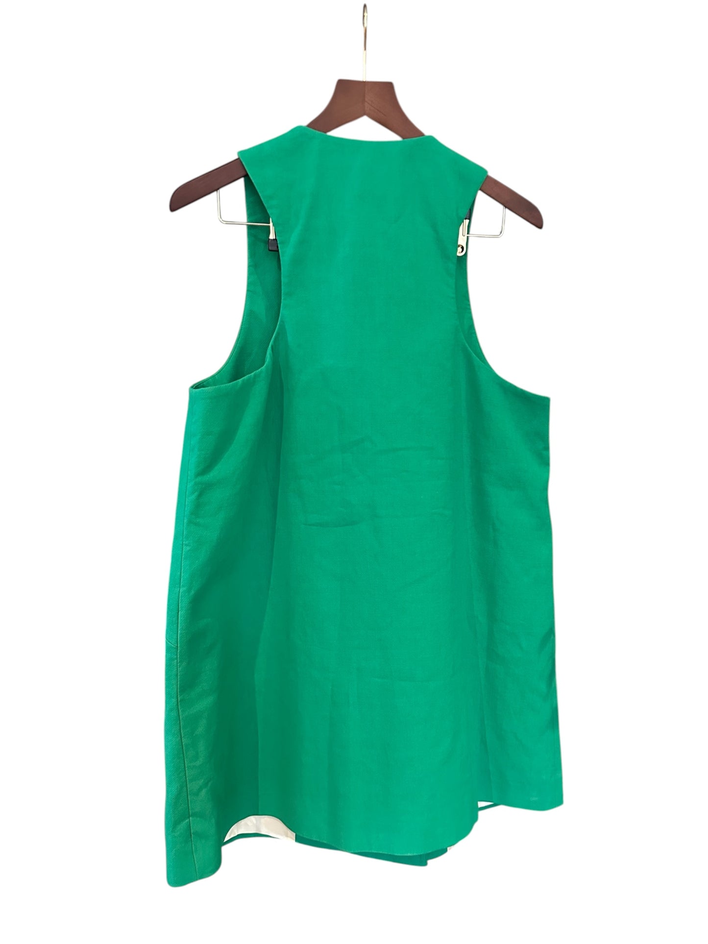 Ganni 100% Organic Cotton Bright Green Vest  - Size 42 UK 14 RRP 375