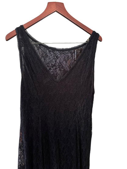 Urban Outfitters Like A Dream Reversible Sheer Lace Scoop Slip Maxi Dress Black - Size L