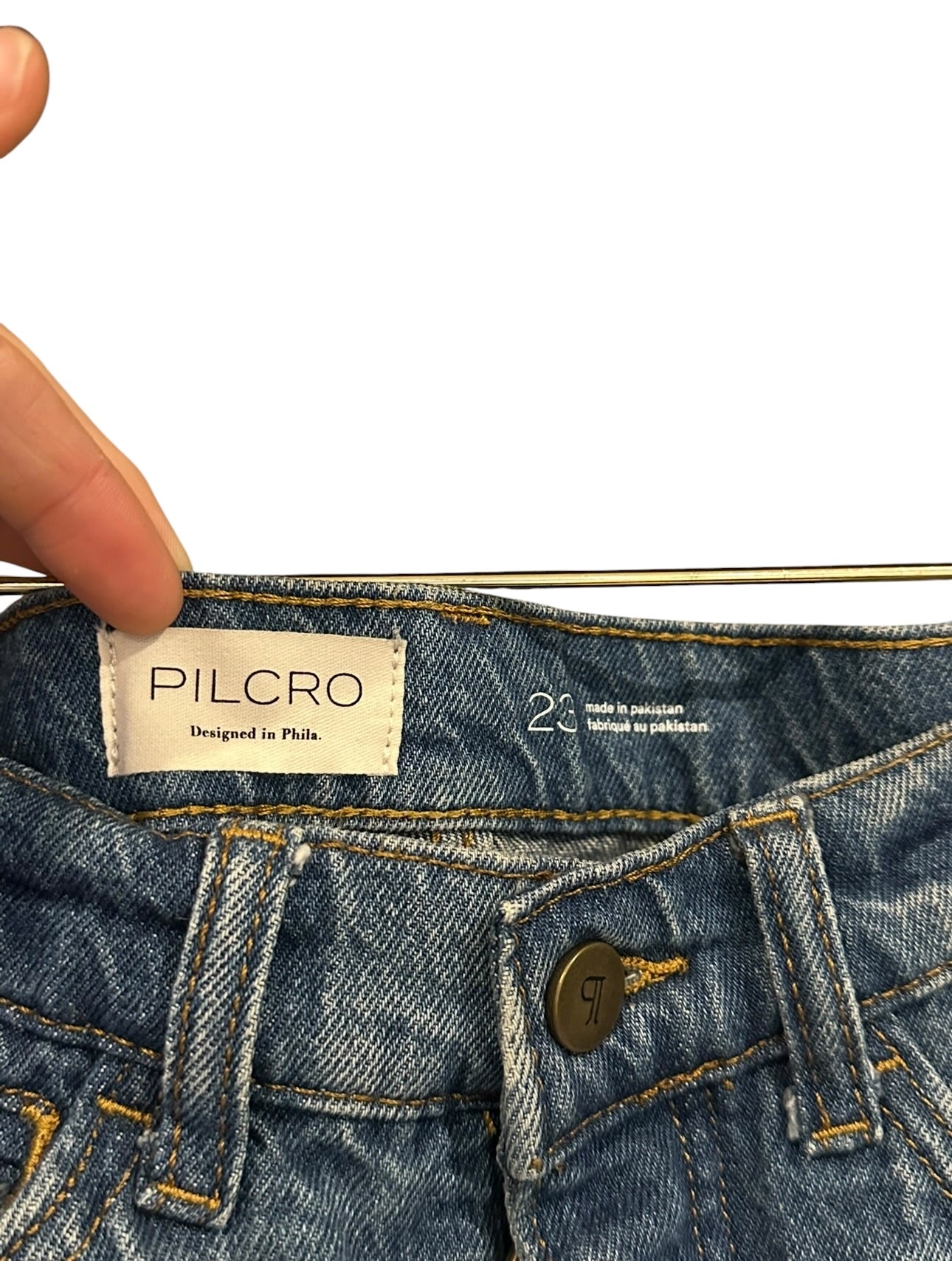 Anthropologie Pilcro Micro Mini Denim Shorts W23 UK4 - Medium Blue Denim