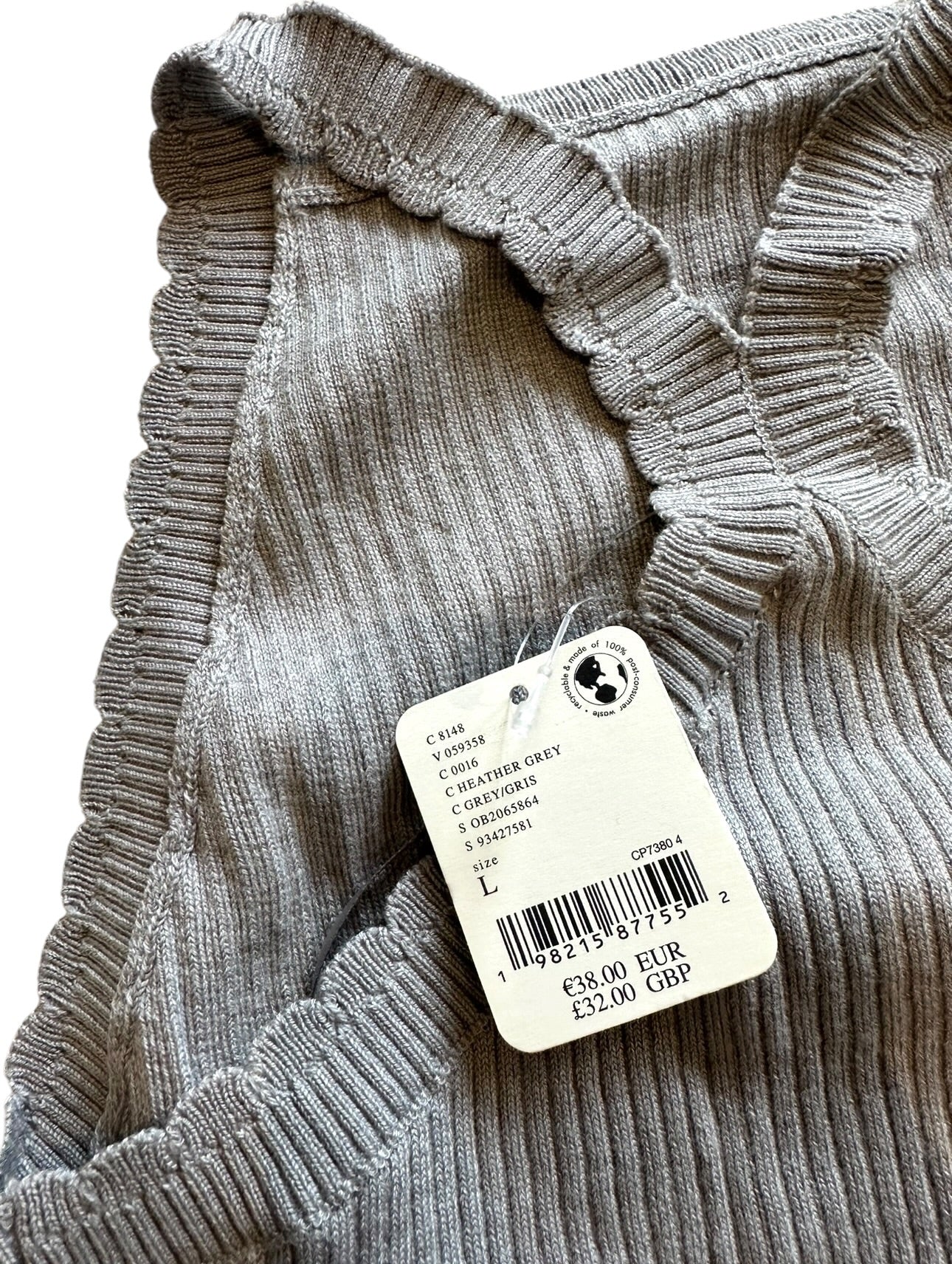 Free People Ready For It Cami Top Grey - Size L - RRP 32