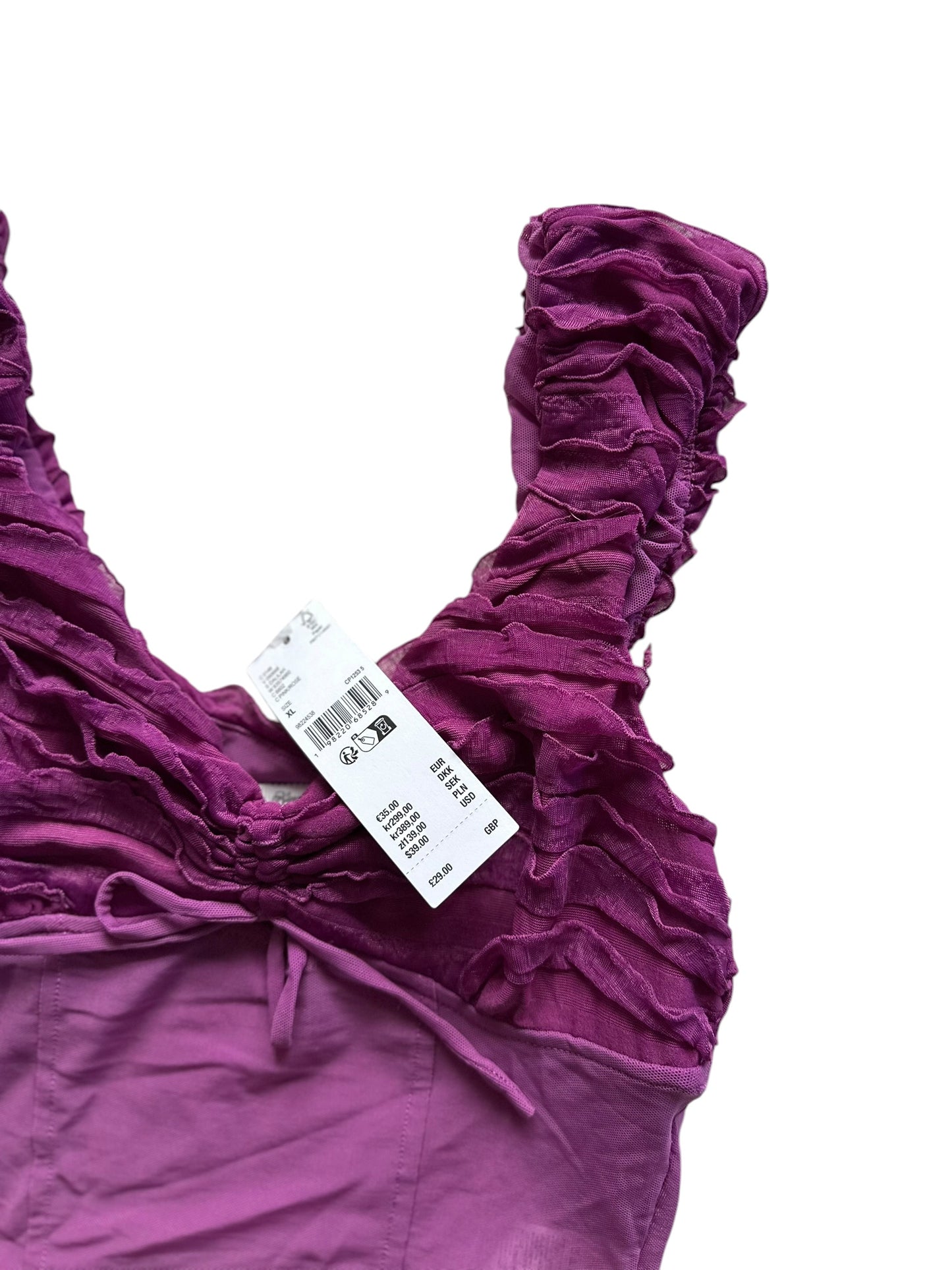 Urban Outfitters Kimchi Blue Dalliah Mesh Blouse Purple / Pink Size XL - UK 8/10