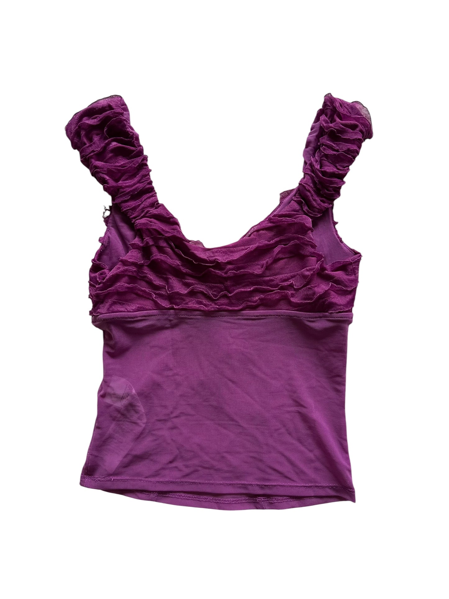 Urban Outfitters Kimchi Blue Dalliah Mesh Blouse Purple / Pink Size XL - UK 8/10