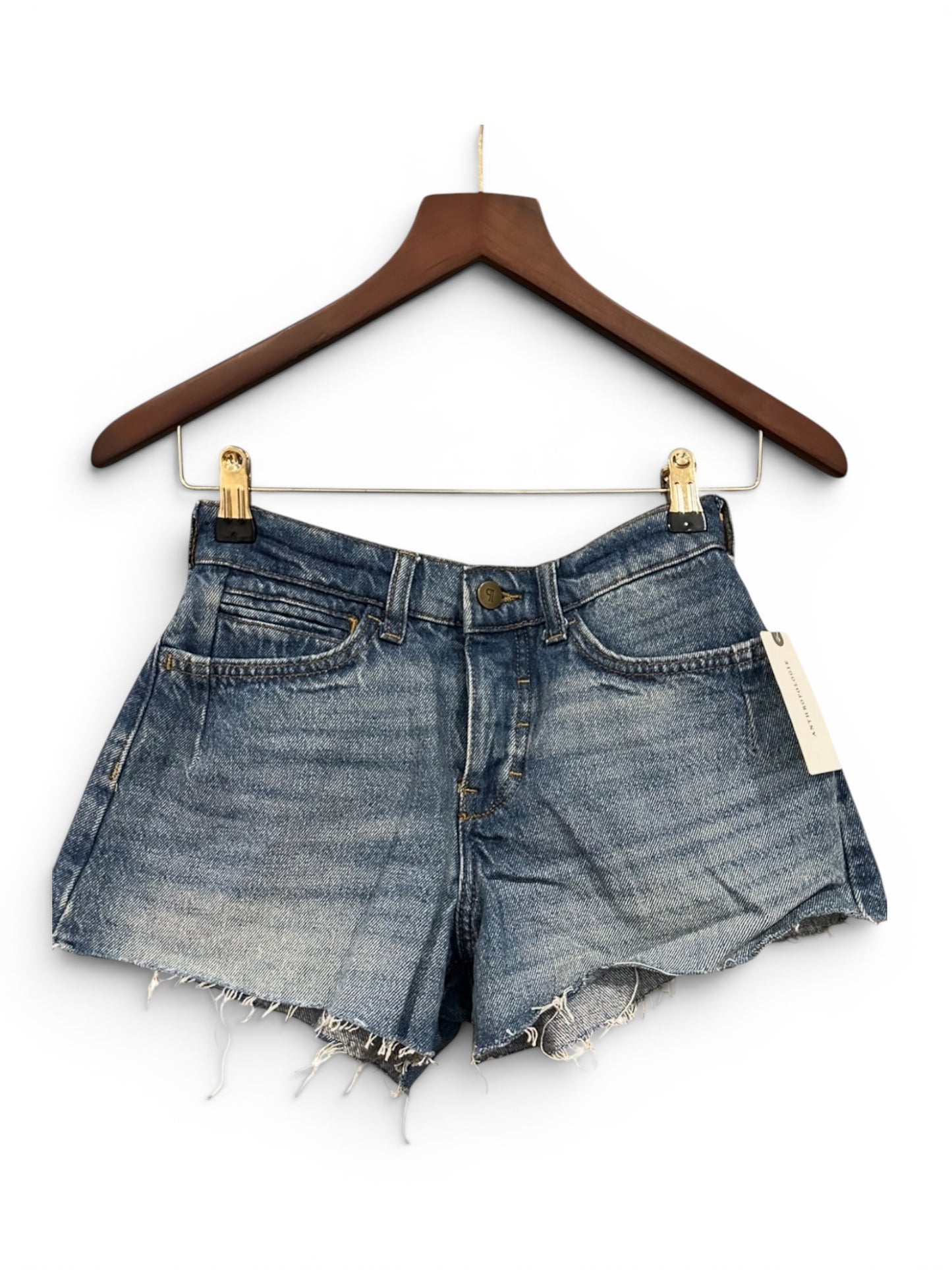 Anthropologie Pilcro Micro Mini Denim Shorts W23 UK4 - Medium Blue Denim
