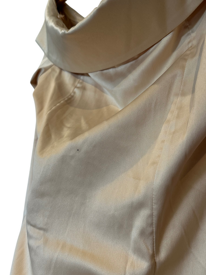 By Anthropologie Off-The-Shoulder Collared Silky Shirt - Size L