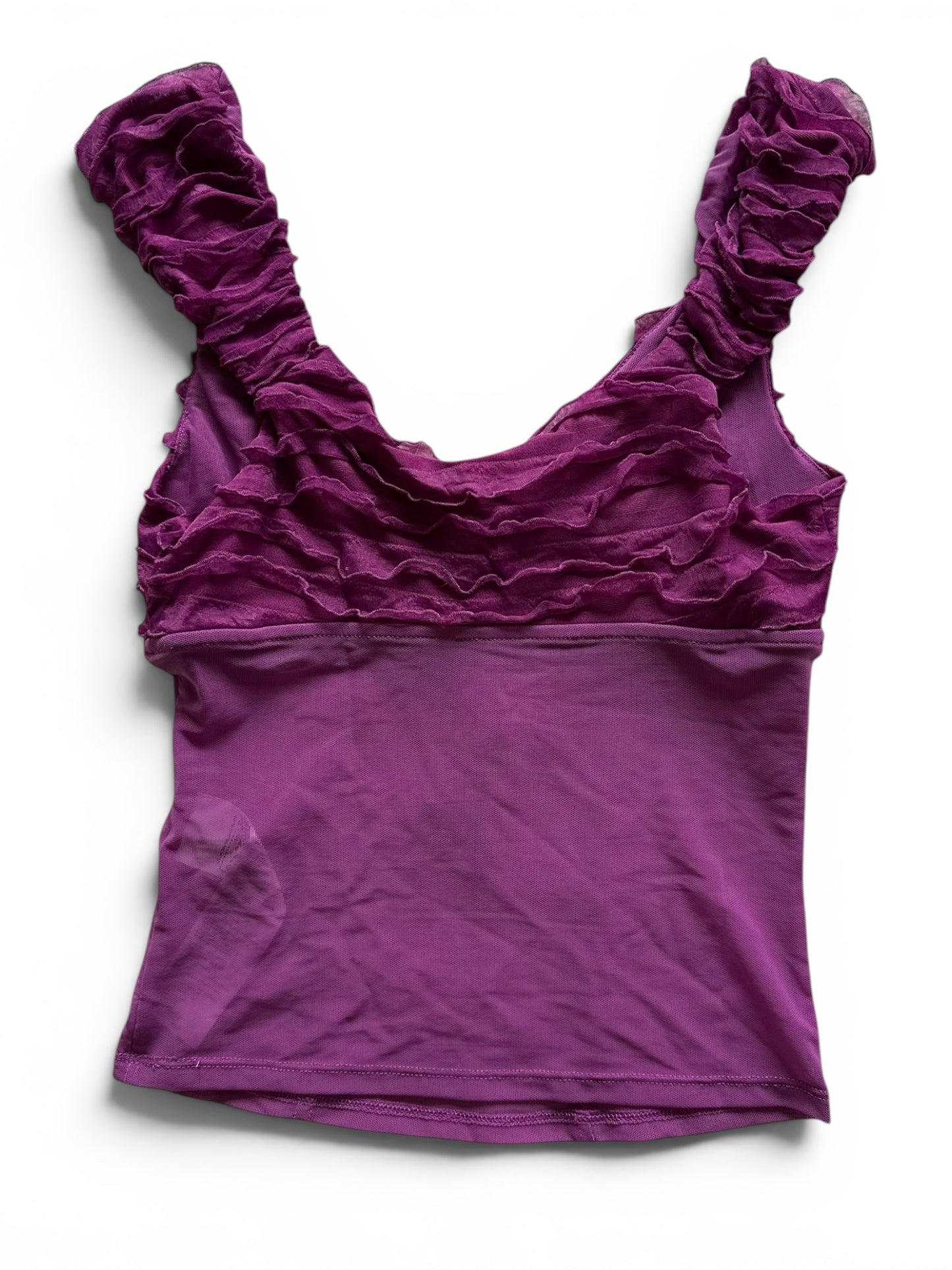 Urban Outfitters Kimchi Blue Dalliah Mesh Blouse Purple / Pink Size XL - UK 8/10