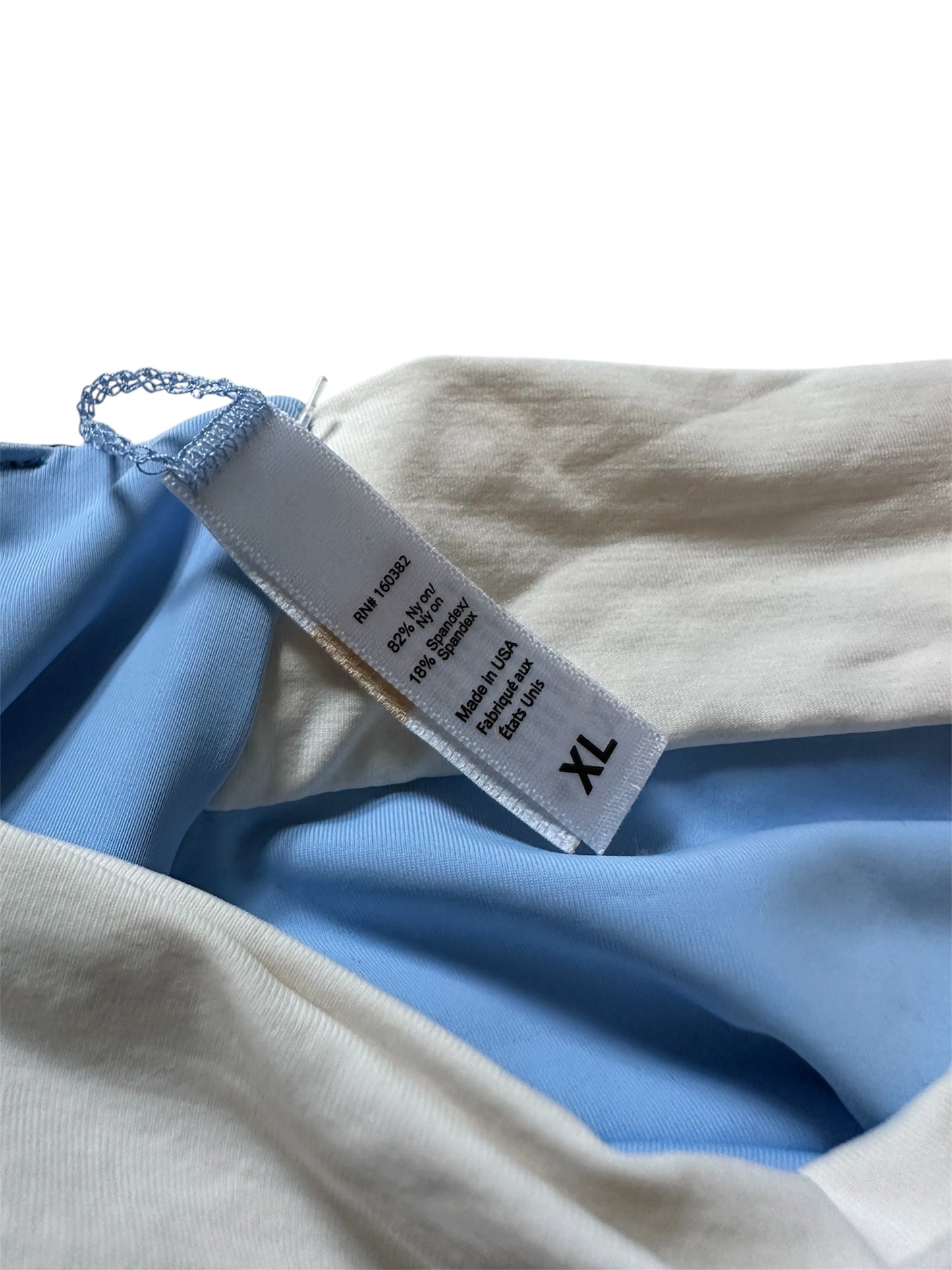 Free People Kya Reversible Coco Bikini Top White Blue - Size XL (L) Dark Grey Blue White