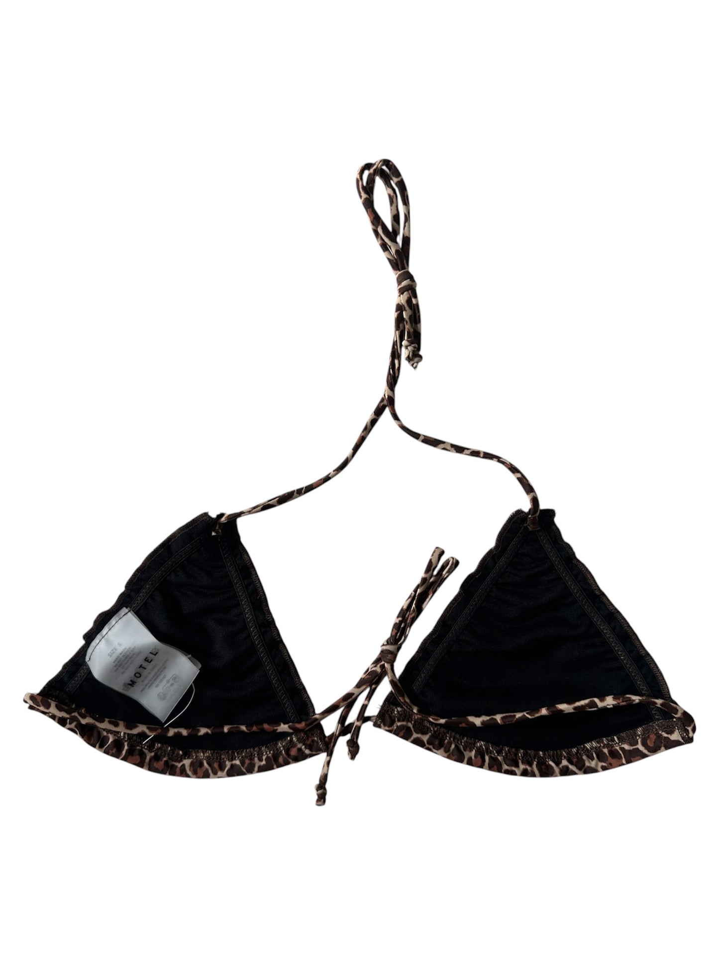 Motel Rocks Pumyla Leopard Animal Print Bikini Top - Size Small